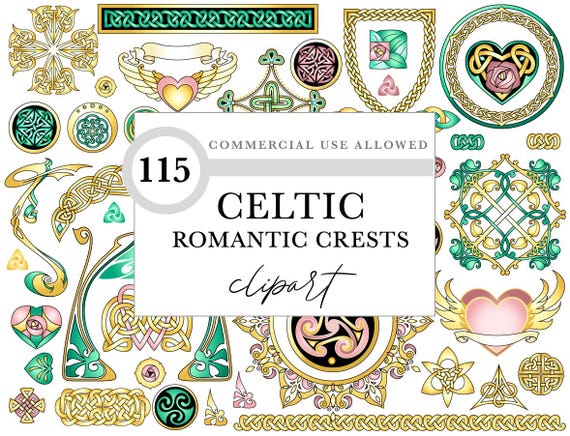 Celtic Claddagh - Romantic Knotwork PNG Pack | Transparent Backgrounds | 300 Dpi Wedding Invitations