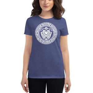 CELTIC KNOT Daisy and Hearts Ladies Fitted T-Shirt image 6