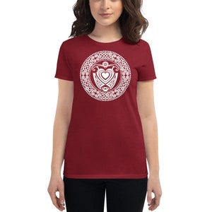 CELTIC KNOT Daisy and Hearts Ladies Fitted T-Shirt image 4