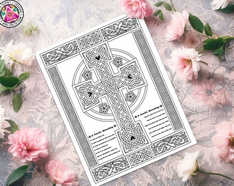 CELTIC Blessing - 'Gaelic Blessing', Mystical Cross Coloring