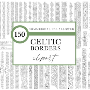 TATUAJE CELTA Clipart - Diseños de BRAZALETES CELTAS / Flash - Colorear - Nudos - Fantasía - Irlandés - Clip Art - Descargar, Bordes