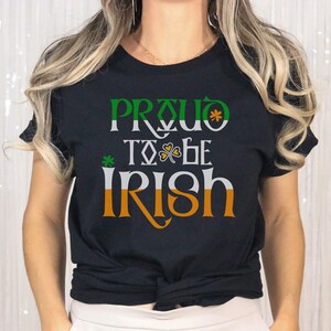 Shamrock Print Shirt, Traditional Irish Colors | Bella Canvas 3001 | Unisex Cotton Tee | St Patricks Day image 1
