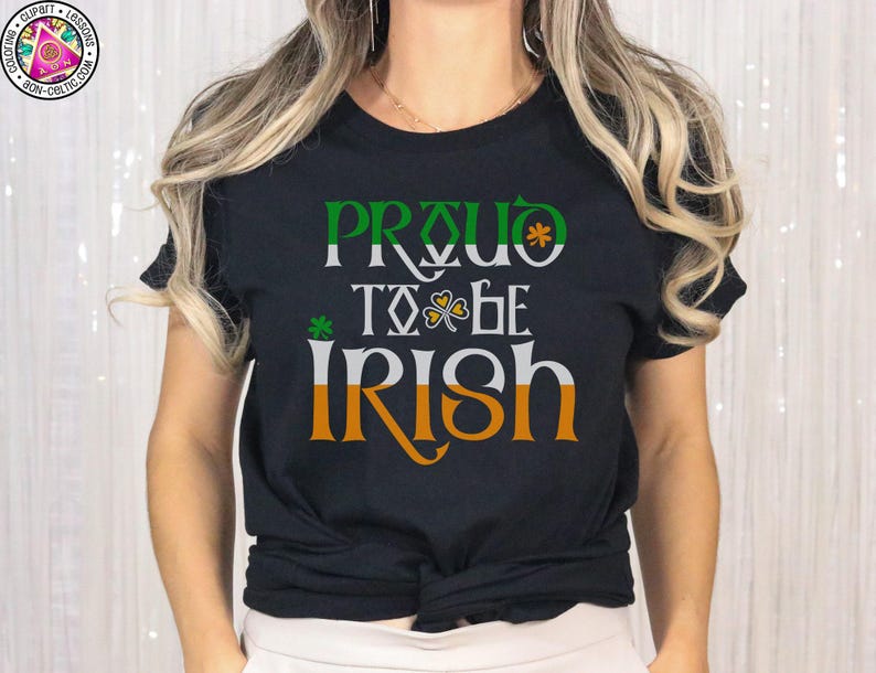 Shamrock Print Shirt, Traditional Irish Colors | Bella Canvas 3001 | Unisex Cotton Tee | St Patricks Day image 1