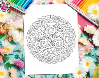 CELTIC Spirals - 'The Ninth Wave', Irish Myth Coloring