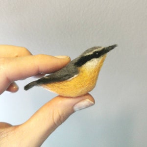 Miniature Needle Felt British Birds - Nuthatch