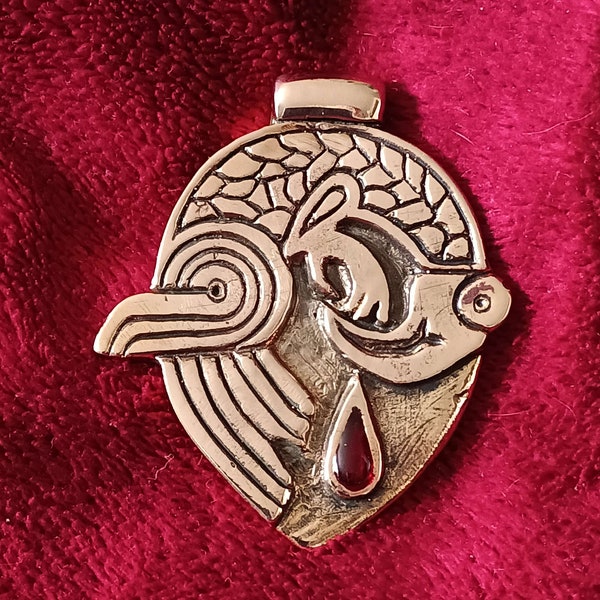 Pelican Medallion - Anglo Saxon Staffordshire Hoard inspired - cast bronze