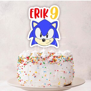 Personalized Printable Cake Topper, SONIC Cake Topper Birthday Party Cake Topper DIGITAL file SONIC