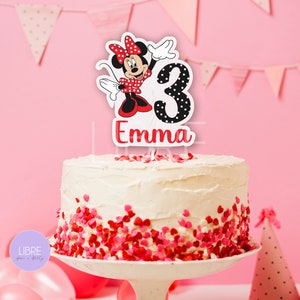Minnie Mouse Personalized Printable Cake Topper, Minnie Baby Cake Topper Birthday Party Cake Topper DIGITAL file