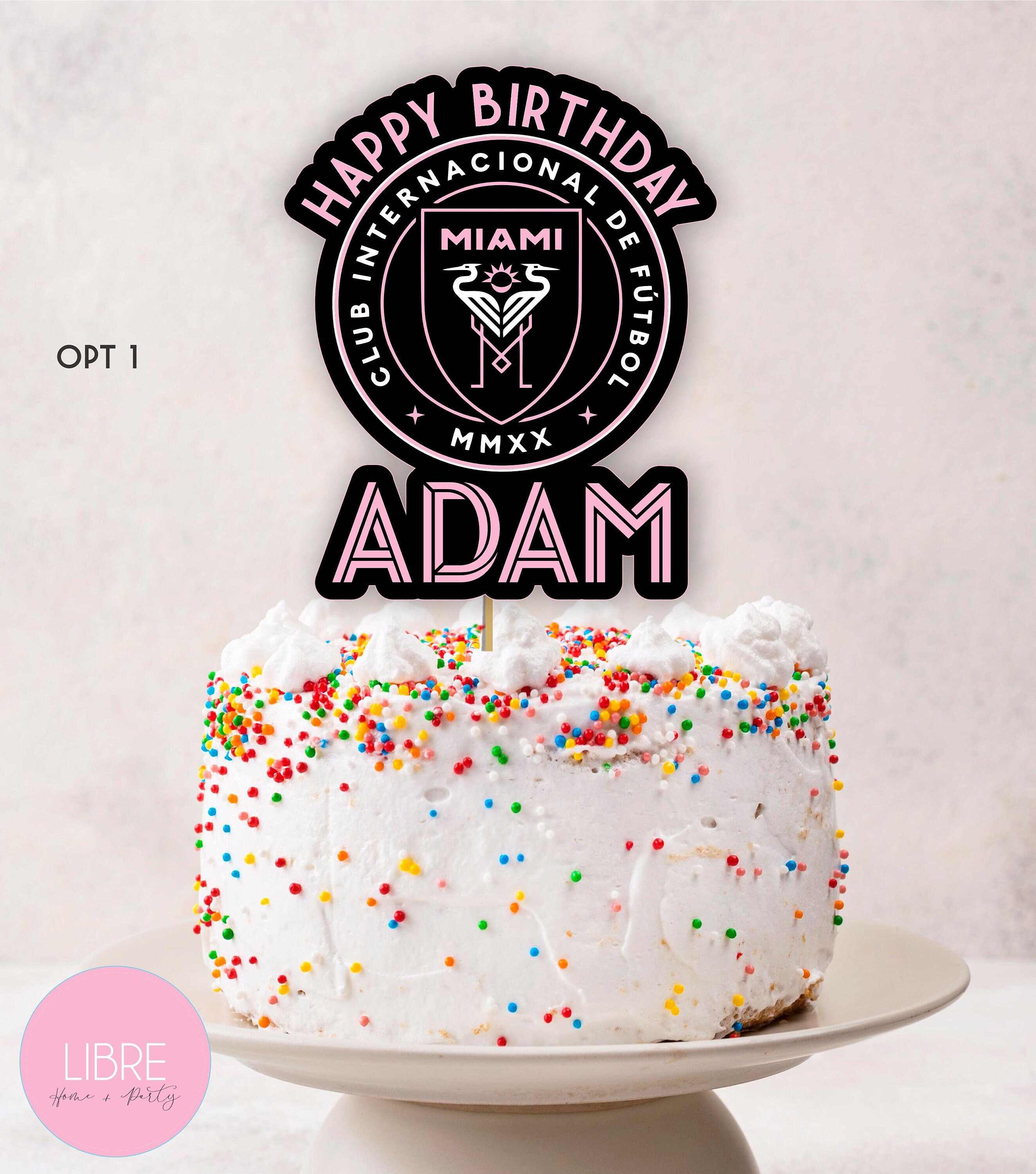 Printable Cake Toppers Messi Inter Miami Soccer , Printable