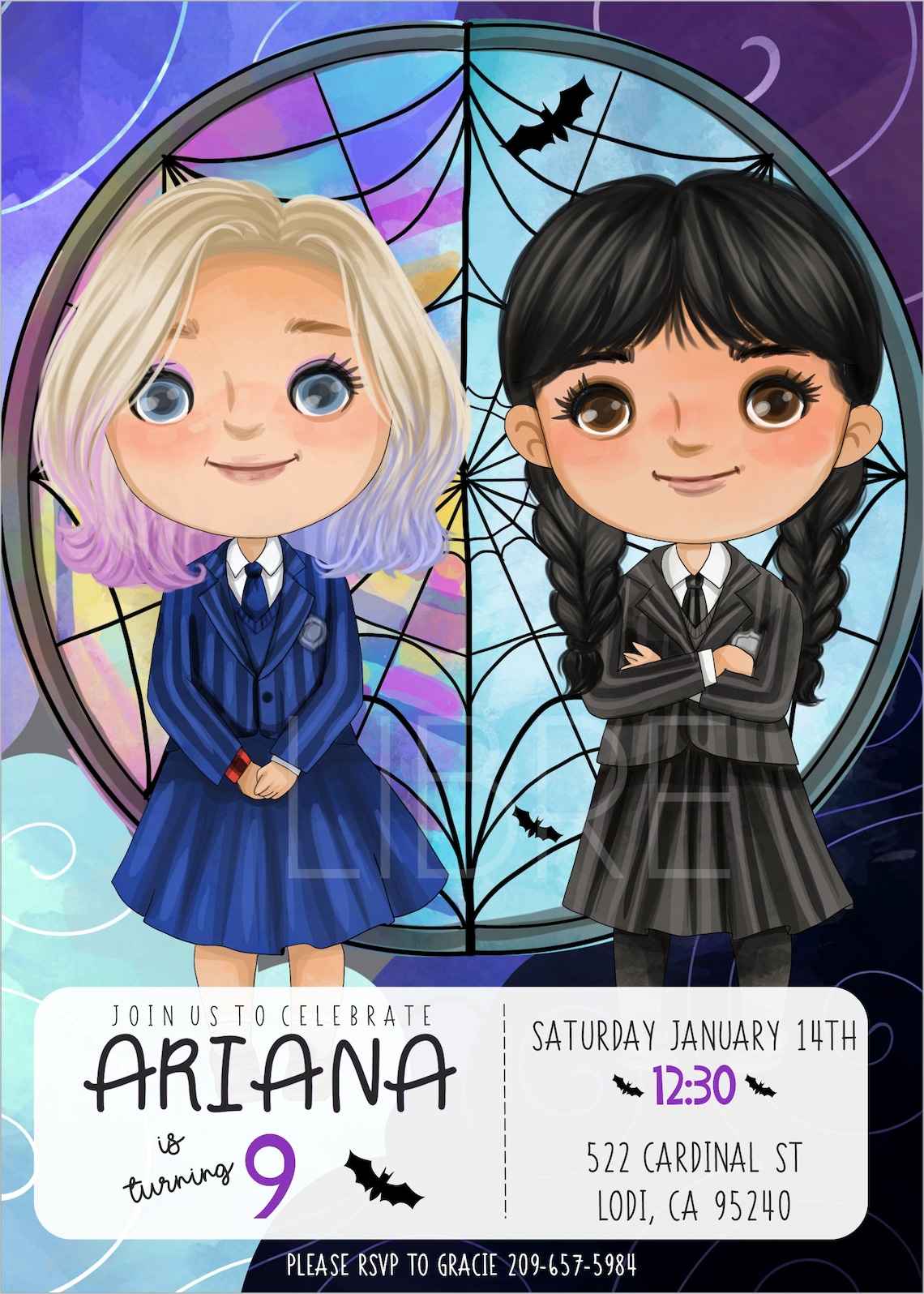 wednesday-addams-digital-and-printable-invitation-wednesday-etsy