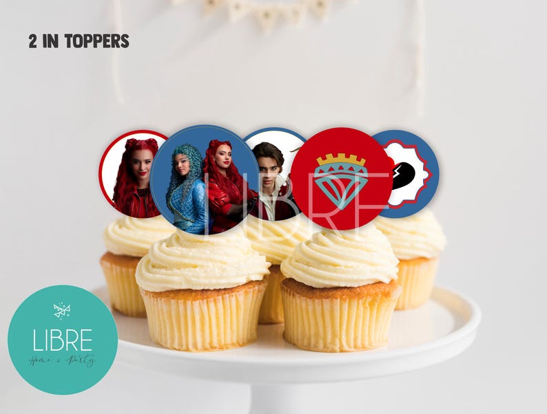 Printable Descendants the Rise of Red 2 IN Toppers , Rise of Red Circle ...