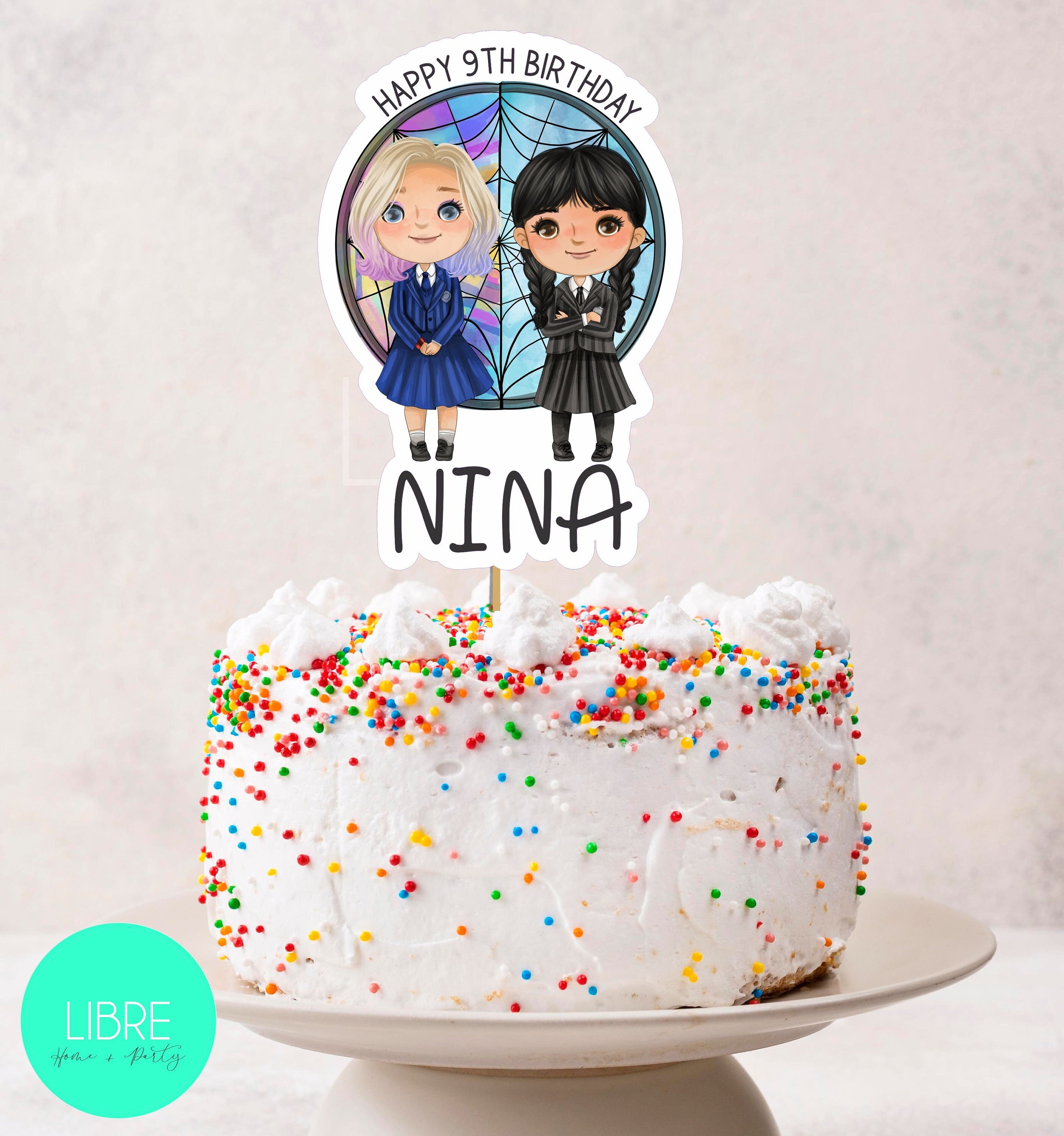 Wednesday Addams Personalized Printable Cake Topper Wednesday Etsy México