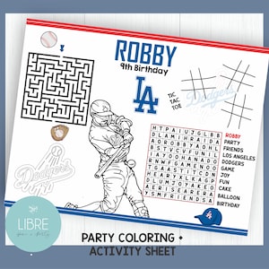 Dodgers Color Roses Coloring Page Dodgers Coloring Pages - Etsy