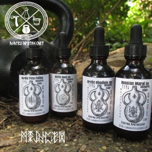 Bear and Deer Cult Herbal Medicine Pack Berserker Asatru Odin pine pollen Rhodiola maral root nettle root, energy