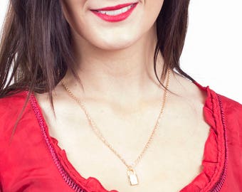 Gift For Her, Padlock Necklace, Working Lock Jewelry, Delicate Love Jewellery, Small Delicate Lock Pendant Necklace, Padlock