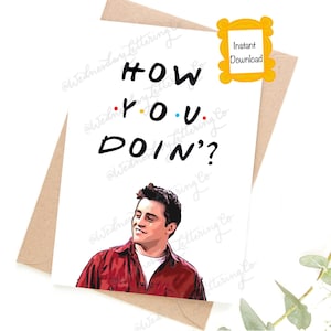 Tarjeta de amigos, Tarjeta imprimible, Amigos de San Valentín, El que, Tarjeta Joey, Cómo te va, Tarjeta de aniversario de amigos, PDF