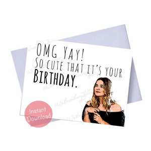Cumpleaños de Schitt's Creek Alexis Rose, tarjeta imprimible, tarjeta Alexis B-Day, Ew David, cumpleaños de Schitt's Creek, archivo PDF, descarga digital