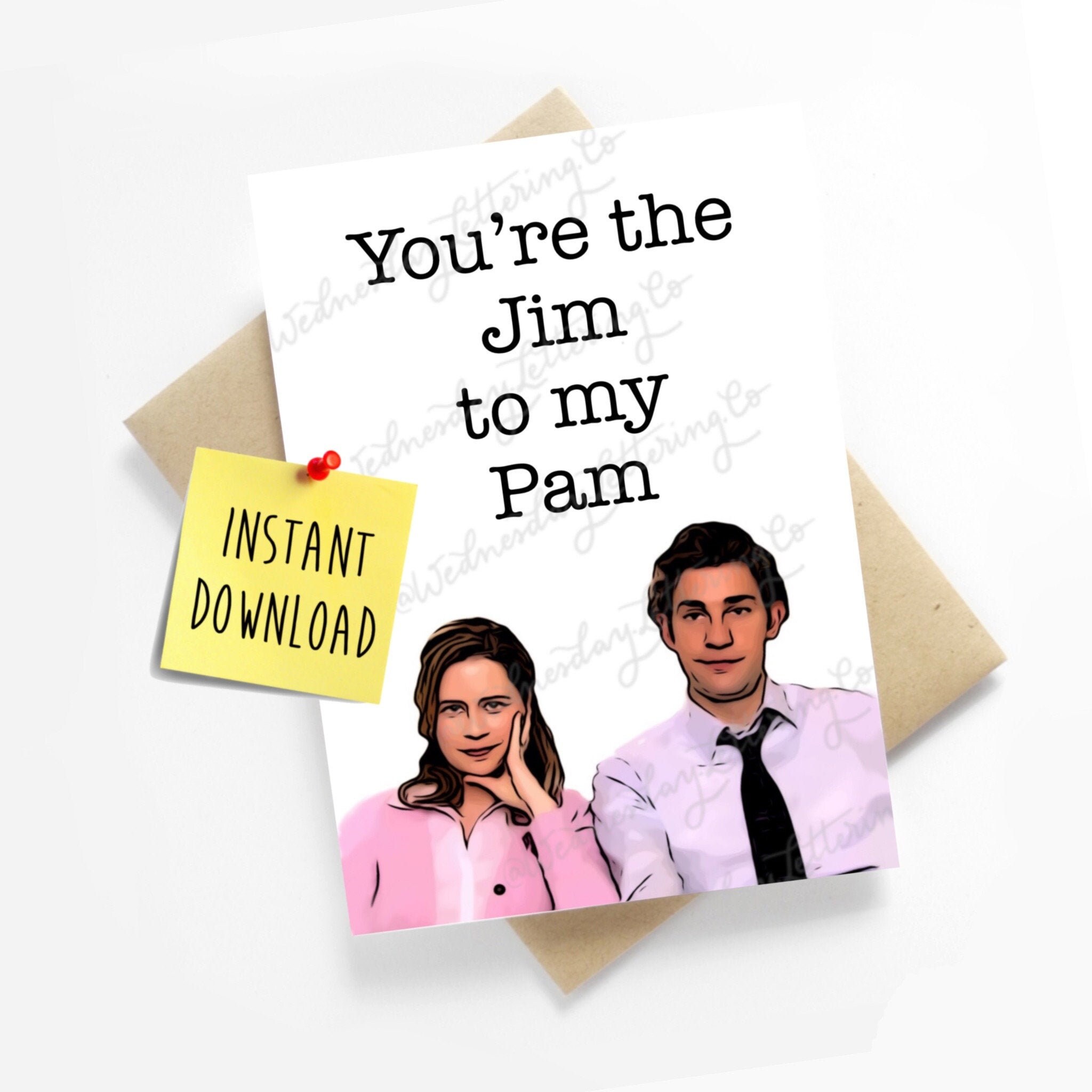 The Office Card Printable Card Office Jim and Pam - Etsy