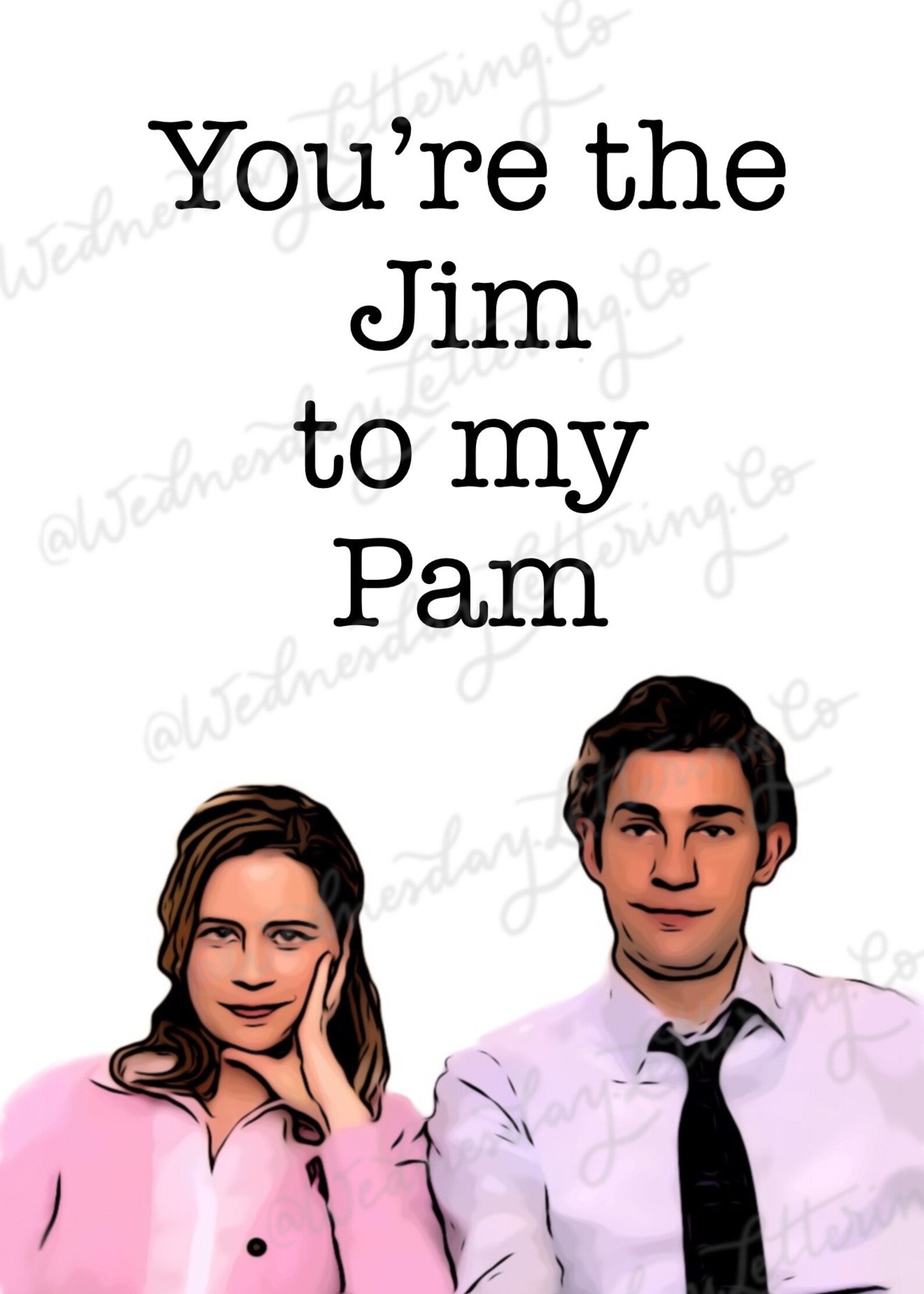 The Office Card Printable Card Office Jim and Pam - Etsy Israel