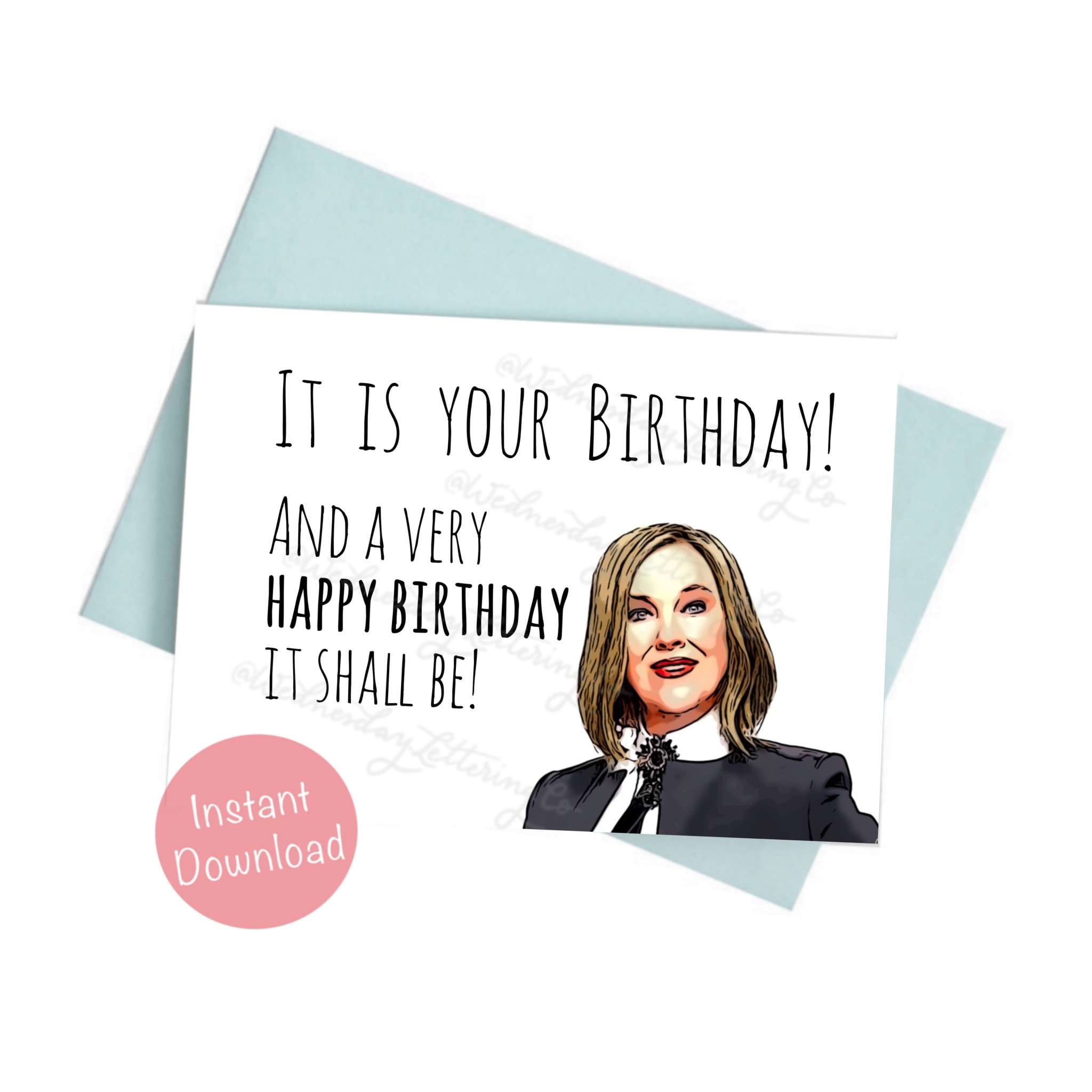 Schitts Creek Moira Rose Birthday, Printable Card, Moira B-day Card