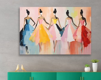 Extra Large Metal Wall Art Print, Contemporary Abstract Watercolor Ballerinas Ballet Dancers, Art for Living room, Bedroom, Office