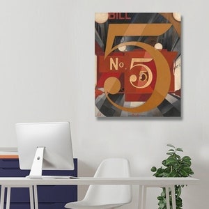 Charles Demuth I Saw the Figure 5 in Gold, Extra Large Wall Metal Art, Masterpiece Reproduction Art Living room Office Business