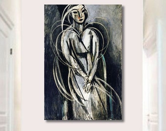 Matisse Portrait of Yvonne Landsberg, Extra Large Wall Metal Art Print, Masterpiece, Fine Art, Reproduction, Art for Living room, Bedroom
