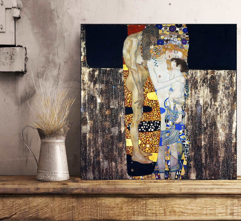 Gustav Klimt Three Ages of Woman Large Abstract Wall Metal Etsy