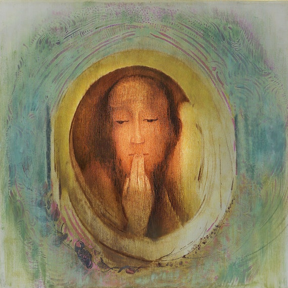 抽象画、沈黙のオレンジ