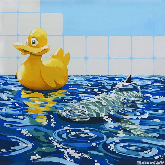 Giant Rubber Duck Print Wall Decor Fine Art Photography Print Blue