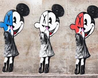 ▷ Mickey Soldier - Street Art ( Banksy inspiration ) - Mickey Mouse in the  War by Belart Collective, 2022, Painting