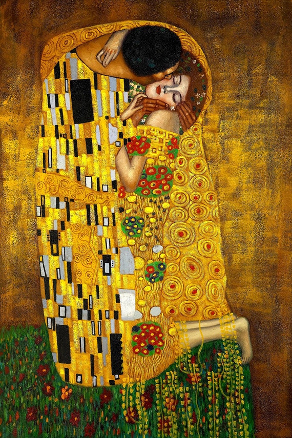 Gustav Klimt Il Bacio Extra Large Abstract Wall Art Riproduzione