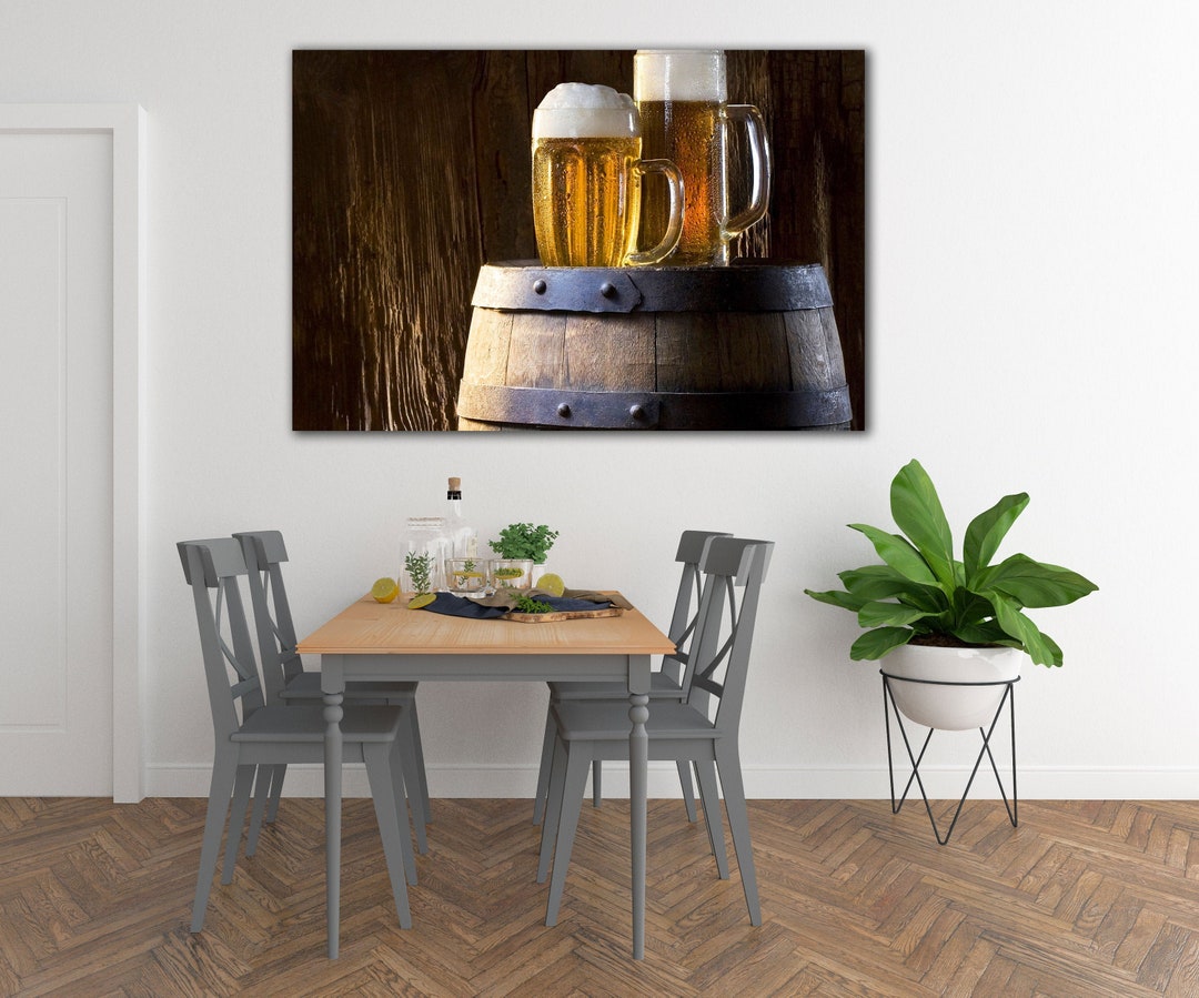 Extra Large Kitchen Wall Metal Art Print Mugs of Beer Art Etsy