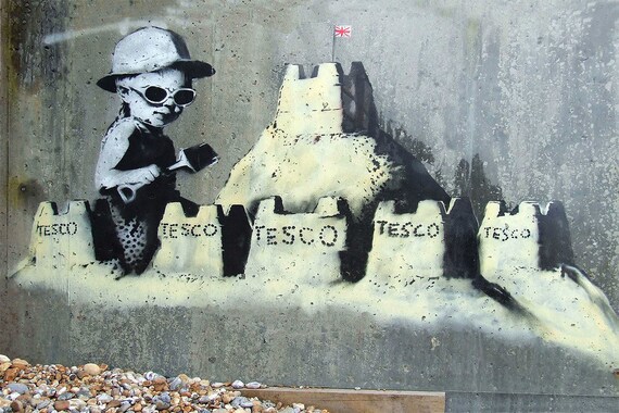 Graffiti Audrey Hepburn 24/"x36/" Canvas Print Purple Banksy