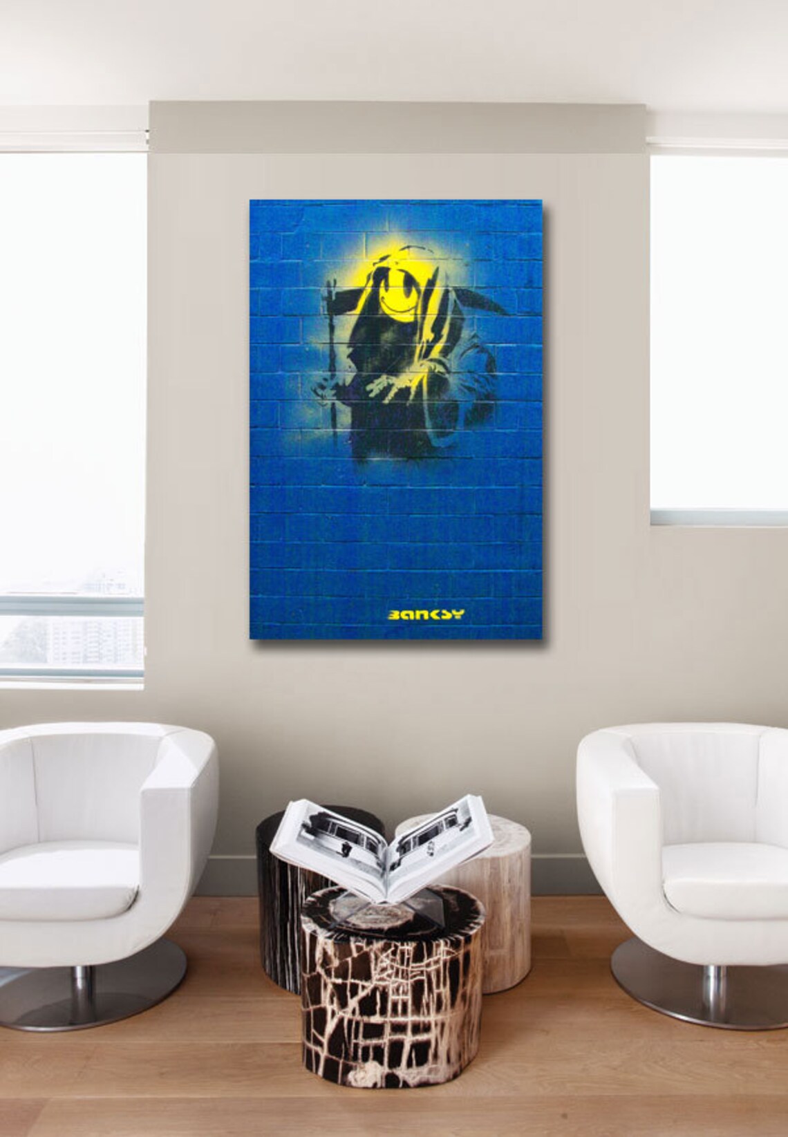 Banksy Graffiti Grin Reaper Extra Large 36x24 | Etsy