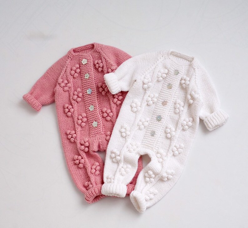 MADE TO ORDER Baby jumpsuit Handknitted wool jumpsuit Coming home outfit Baby coveralls Baby girl outfits