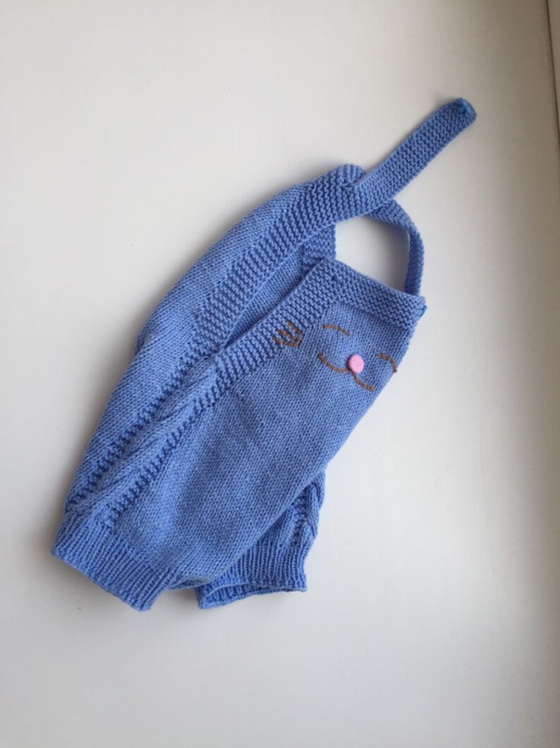 baby overalls newborn romper Blue romper cotton silk Knit Baby romper 0-3 mon handmade onesies newborn shots baby photo props