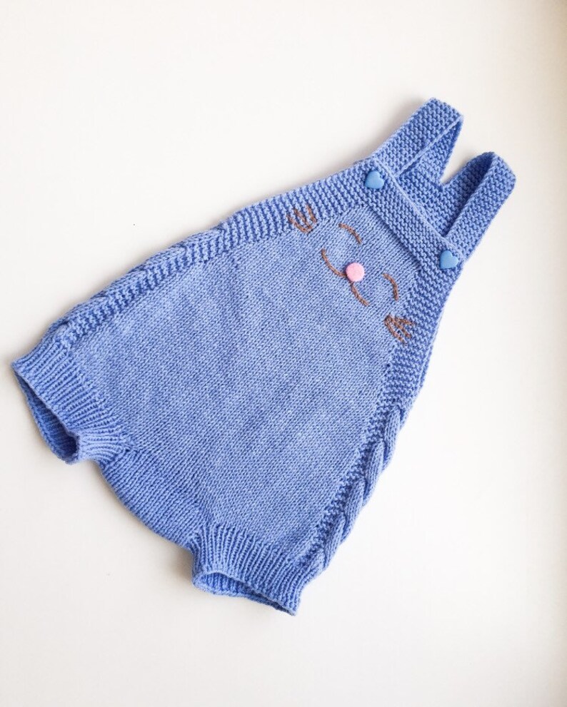 baby overalls newborn romper Blue romper cotton silk Knit Baby romper 0-3 mon handmade onesies newborn shots baby photo props