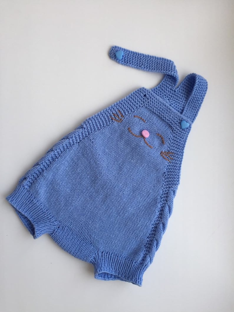 baby overalls newborn romper Blue romper cotton silk Knit Baby romper 0-3 mon handmade onesies newborn shots baby photo props