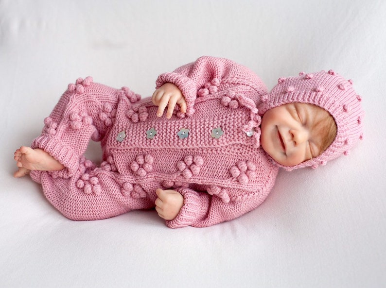 MADE TO ORDER Baby jumpsuit Handknitted wool jumpsuit Coming home outfit Baby coveralls Baby girl outfits