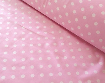 Half metre (50cm) polka dot fabric, pink polka dot fabric, polka dots fabric, pink polka dots fabric, pink fabric, white polka dot fabric