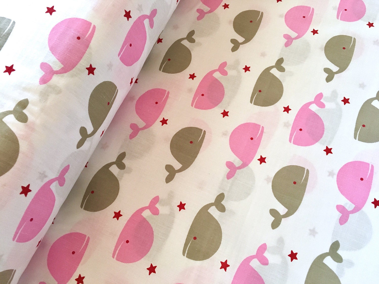 whales fabric pink whale fabric whale fabric pink fabric Etsy