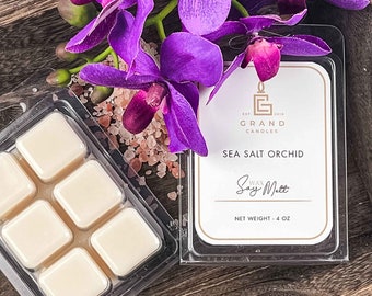 Sea Salt Orchid Wax Melt Cubes | Handmade Soy Wax Bars for Home Fragrance | Eco-Friendly Room Fragrance