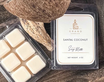 Santal Coconut Scented Soy Wax Melt - Refreshing and Relaxing Aromatherapy