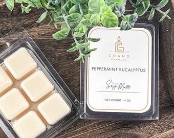 Peppermint Eucalyptus Soy Wax Melt -  A Refreshing and Invigorating Scented Soy Wax Melt