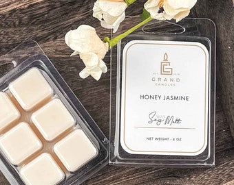 Honey Jasmine Soy Wax Melts | Luxury Scented Wax Tarts for Home Decor and Room Fragrance