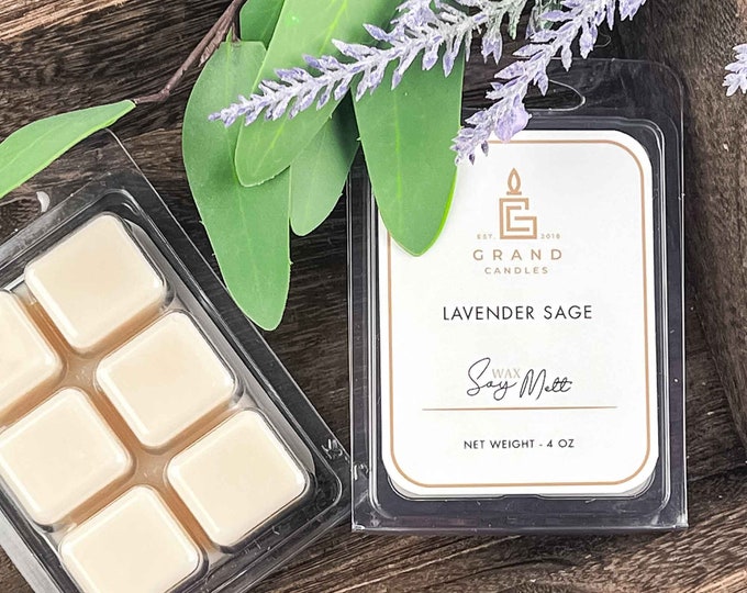 Serene Dreams: Lavender Sage Soy Wax Melt - Aromatherapy Home Fragrance