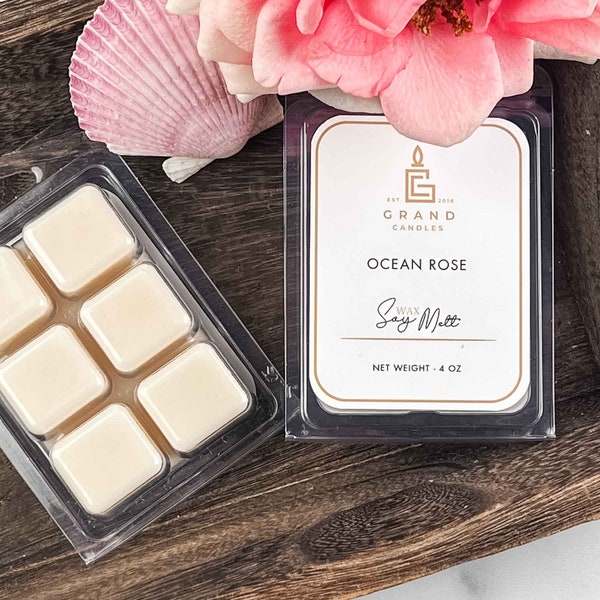 Ocean Rose Luxury Soy Wax Melt - Floral Aromatherapy Home Fragrance