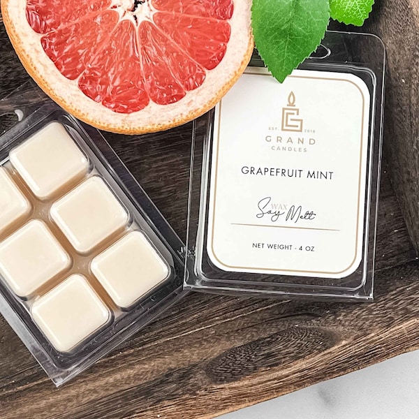 Grapefruit Mint Soy Wax Melt | Scented Wax Tart |  Home & Room Fragrance