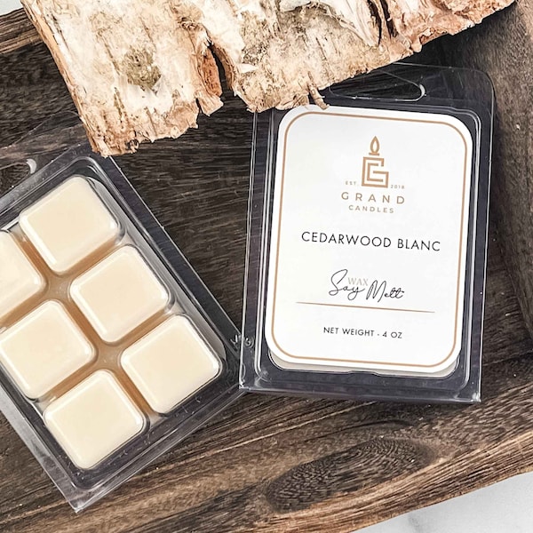 Cedarwood Blanc Soy Wax Melt | Natural and Relaxing Fragrance for Your Home | Handmade and Eco-Friendly Wax Melt